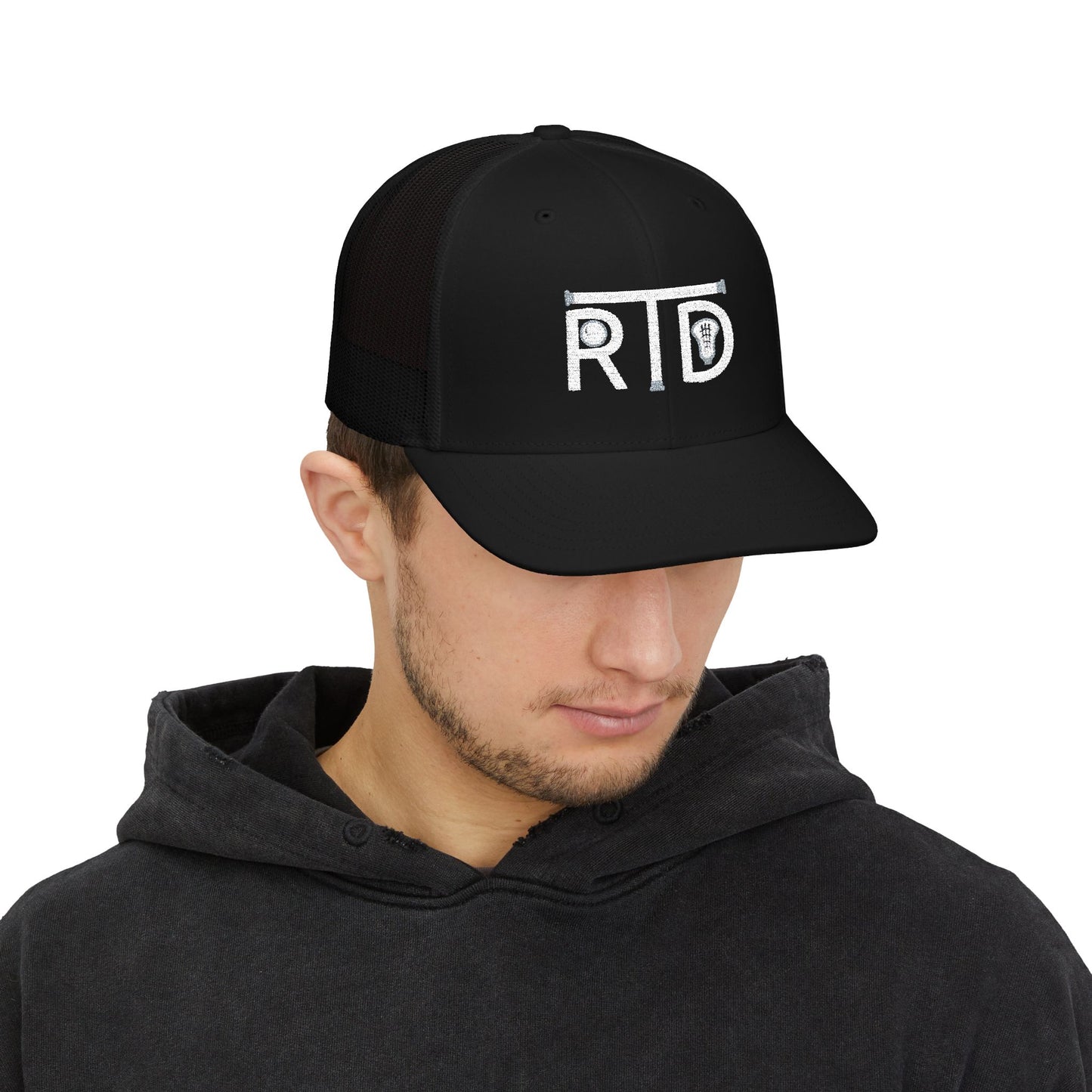 Snapback Trucker Cap (Embroidery) White Font