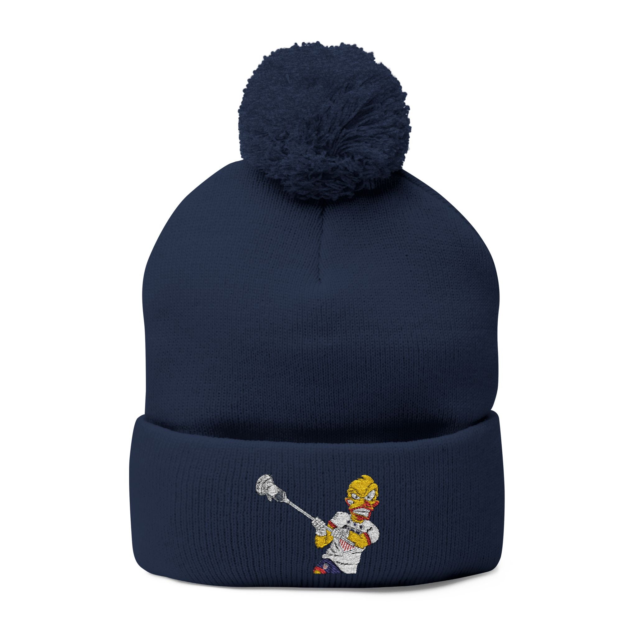Pom-Pom Knit Cap (Embroidery)