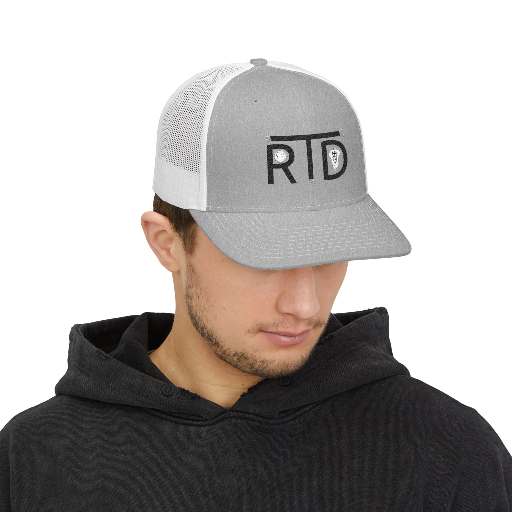 Snapback Trucker Cap (Embroidery) Black Font